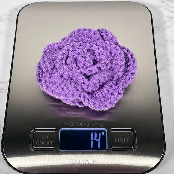 Set Of 2 Purple Crochet Flower Barrettes - Picture 5 of 5